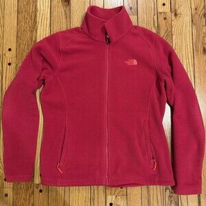 The North Face Womens Large Pink Fleece Jacket Full Zip Outdoor Hiking Coat